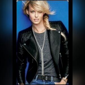 Stella & Dot Tessa Lariat Silver-Tone Blue/Gold Steel Chain.